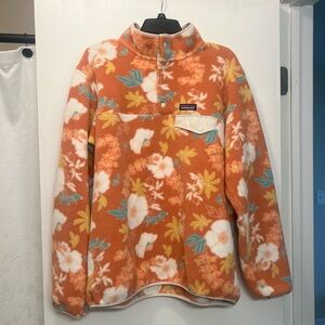 Patagonia Lightweight Synchella Snap-T Pullover Flower Power Big Toasted Peach